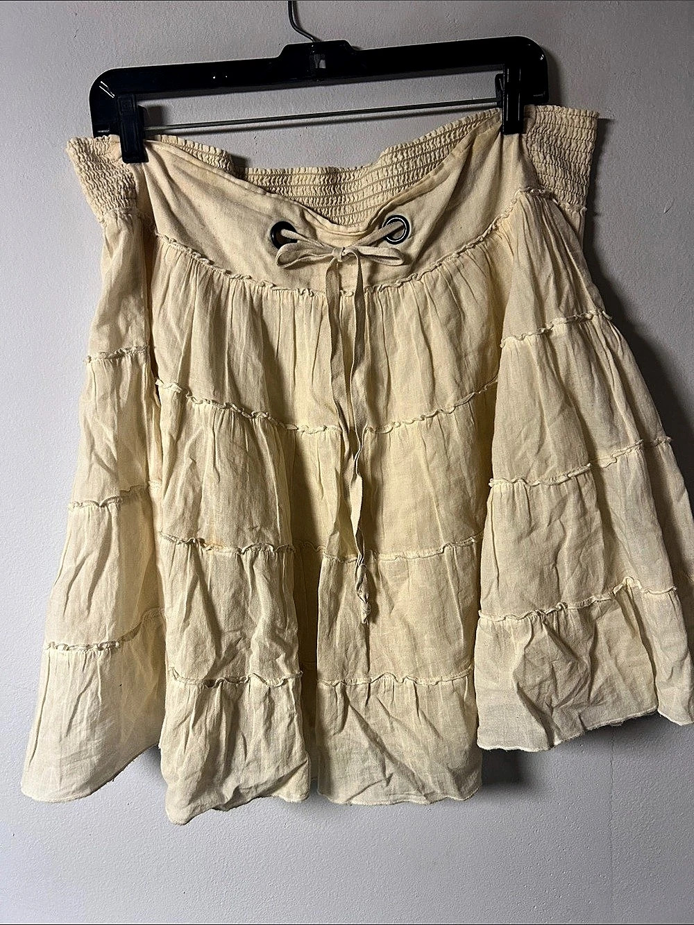 Maurices Tiered Cotton Skirt in Cream